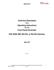 OPHIR RF Technical Description And Operating Instructions