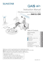 SunStar 04A1U-OW Manual Instruction