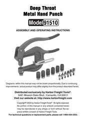 Harbor Freight Tools 91510 Assembly And Operating Instructions Manual