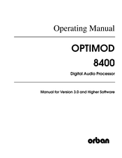 Orban OPTIMOD 8400 Operating Manual