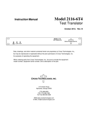 Cross Technologies 2116-6T4 Instruction Manual