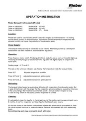 Rieber BKW-KF 1x2/1 Operation Instruction Manual