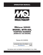MULTIQUIP MTR-80L Operation Manual