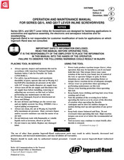 Ingersoll-Rand QS1T Series Operation And Maintenance Manual