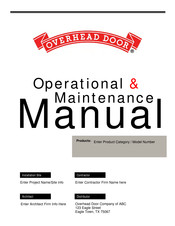 Overhead door RapidSlat 611 Operational & Maintenance Manual
