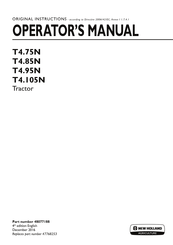 New Holland T4.105N Operator's Manual