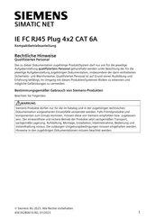 Siemens SIMATIC NET IE FC RJ45 Compact Operating Instructions