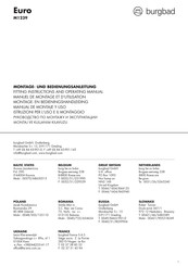 burgbad Euro M1239 Fitting Instructions And Operating Manual