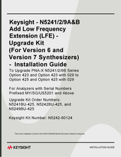 Keysight N5242-60124 Installation Manual