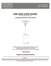 Home Decorators Collection AVONDALE FHGS80002A Use And Care Manual