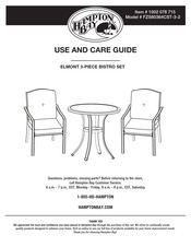 HAMPTON BAY ELMONT FZS80364CST-3-2 Use And Care Manual
