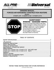 SCHEU ALL-PRO Universal K175/SPC-K175 Owner's Manual