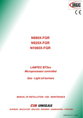 Unigas N880X-FGR Manual Of Installation - Use - Maintenance