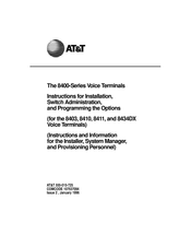 AT&T Definity 8410D Instructions For Installation Manual