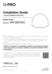 i-PRO WV-QDC502 Installation Manual