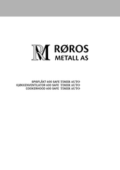 Roros Metall 600 SAFE TIMER AUTO User Instructions