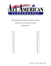 All American Scoreboards MP-2215 Operating Instructions And Service Manual