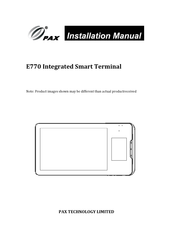 Pax E770 Installation Manual