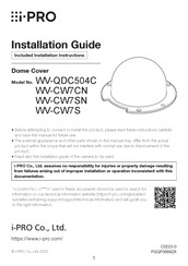 i-PRO WV-CW7SN Installation Manual