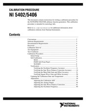National Instruments NI 5406 Calibration Procedure