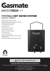 Gasmate HWS0012 Instructions Manual