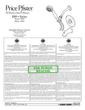 Black & Decker Price Pfister R89 Series Installation Instructions Manual