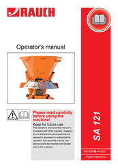 Rauch SA 121 Operator's Manual