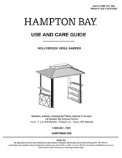 HAMPTON BAY HOLLY BROOK GG-11078-ASP Use And Care Manual