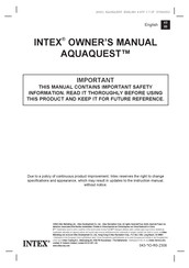 Intex AQUAQUEST 320 Owner's Manual