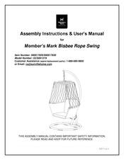 Member's Mark GCS09137A Assembly Instructions & User Manual