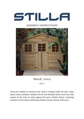 Stilla Beech 10x12 Assembly Instructions Manual