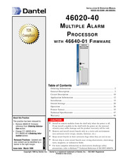 Dantel D11-46020-40 Installation & Operation Manual