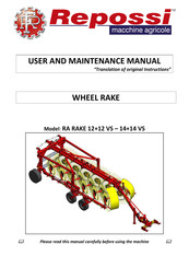 Repossi RA RAKE 12+12 VS User And Maintenance Manual