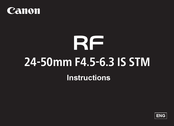 Canon RF 24-50mm F4.5-6.3 IS STM Instructions Manual