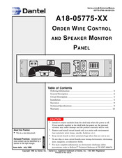 Dantel A18-05775-00 Installation & Operation Manual