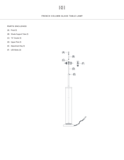Rh FRENCH COLUMN GLASS TABLE LAMP Manual