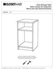 Closetmaid Cube Storage Table Manual