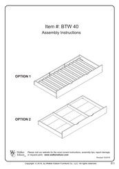 Walker Edison BTW 40 Assembly Instructions Manual