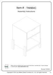 Walker Edison TNNB4C Assembly Instructions Manual