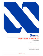 Nipro RO MEDICAL-BASIC Operator's Manual