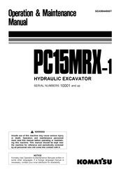 Komatsu PC15MRX-1 Operation And Maintenance Manual