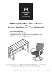 Members Mark 990018435 Assembly Instructions & User Manual