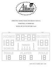 All American Scoreboards MP-2210 Operating Instructions And Service Manual