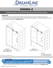 Dreamline ENIGMA-Z SHDR-62487610-07 Installation Instructions Manual