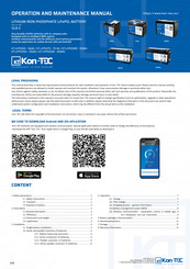 Kon-TEC KT-LFP12100 Operation And Maintenance Manual
