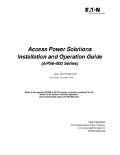 Eaton APS6-400 Series Installation And Operation Manual
