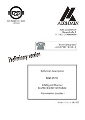 Addi-Data MSX-E1701 Manual