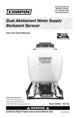 Chapin 63863 Use And Care Manual