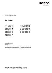 Rondo Ecomat SSO615 Operating Manual