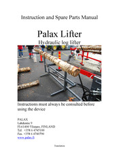 Palax Lifter Instruction And  Spare Parts Manual